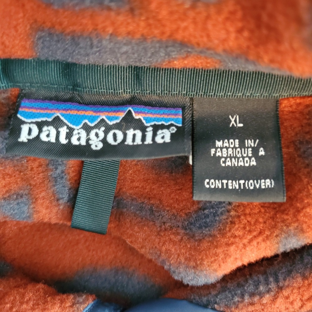 Vintage 1995 Patagonia Island Block Copper Synchilla Snap-T Fleece XL Canada 90s - Picture 3 of 15